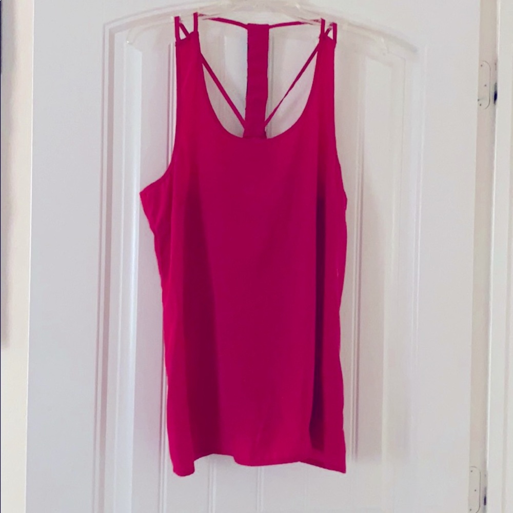 Hot pink top with sequined straps on back!